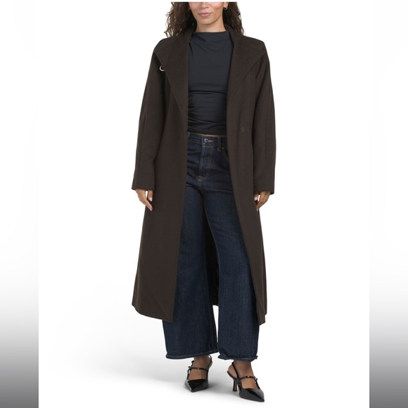 NWT Chocolate Brown Women's Wool Coat - Picture 2 of 4